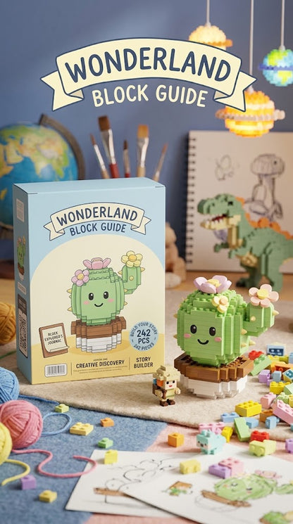 Cactus Series Micro Particle Building Blocks - Multicolor DIY Mini Bricks Set for Plant Lovers & Creative Play
