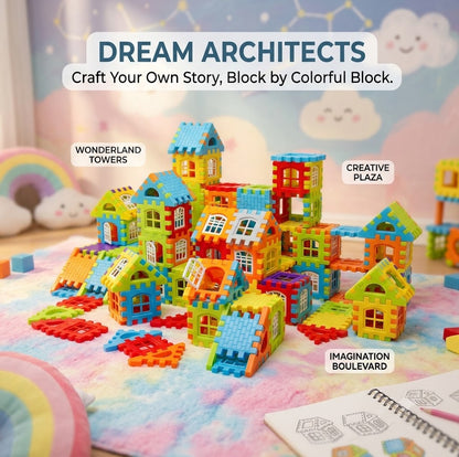 Educational Plastic Puzzle Blocks for Toddlers Age 3+ - Creative Brain Development Toys & Travel Games