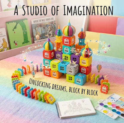 Educational Plastic Puzzle Blocks for Toddlers Age 3+ - Creative Brain Development Toys & Travel Games