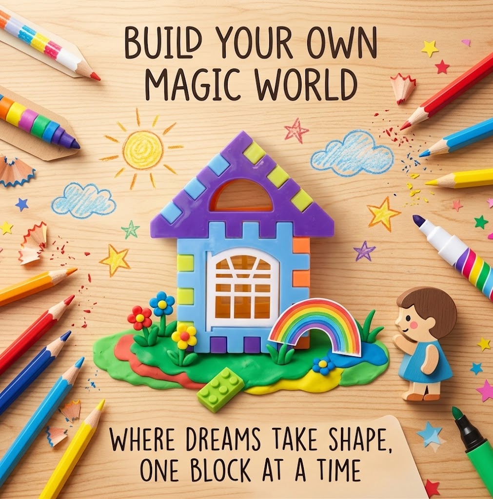 Educational Plastic Puzzle Blocks for Toddlers Age 3+ - Creative Brain Development Toys & Travel Games