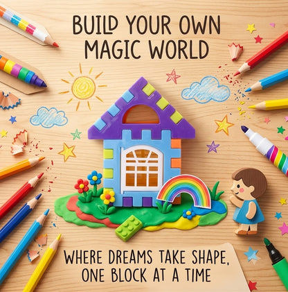 Educational Plastic Puzzle Blocks for Toddlers Age 3+ - Creative Brain Development Toys & Travel Games